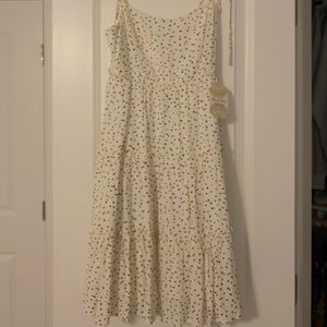 Altar'd State White and Black Polka Dots Dress